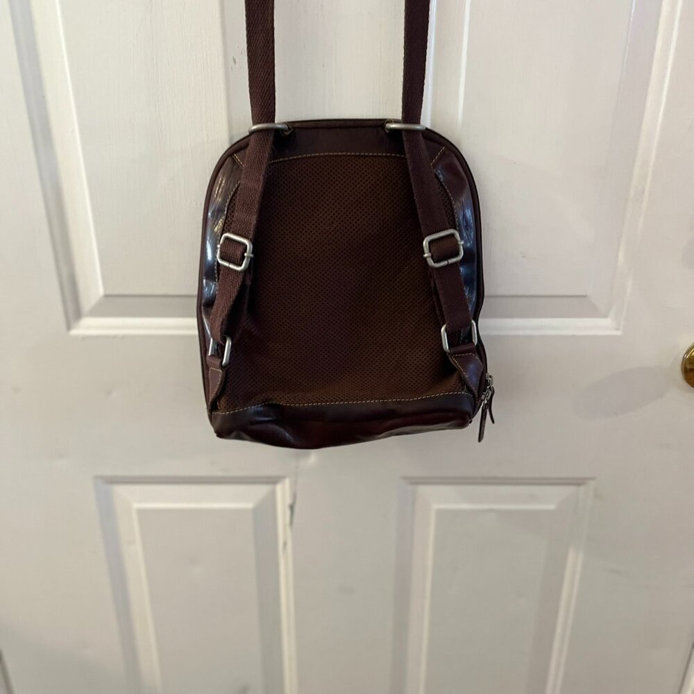 Jack Georges Dark BrownVoyager Leather Travel Convertible Backpack/Crossbody Bag - Picture 10 of 14